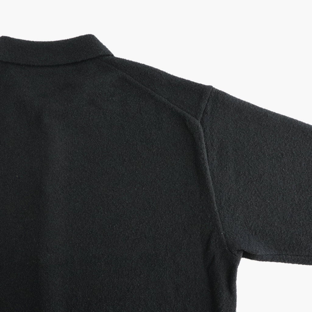 WOOL MINI BOUCLE POLO CARDIGAN #BLACK [KRAGLW0303]