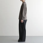 MADRAS STRIPE WIDE EASY PANTS #BLACK STRIPE [N0037]