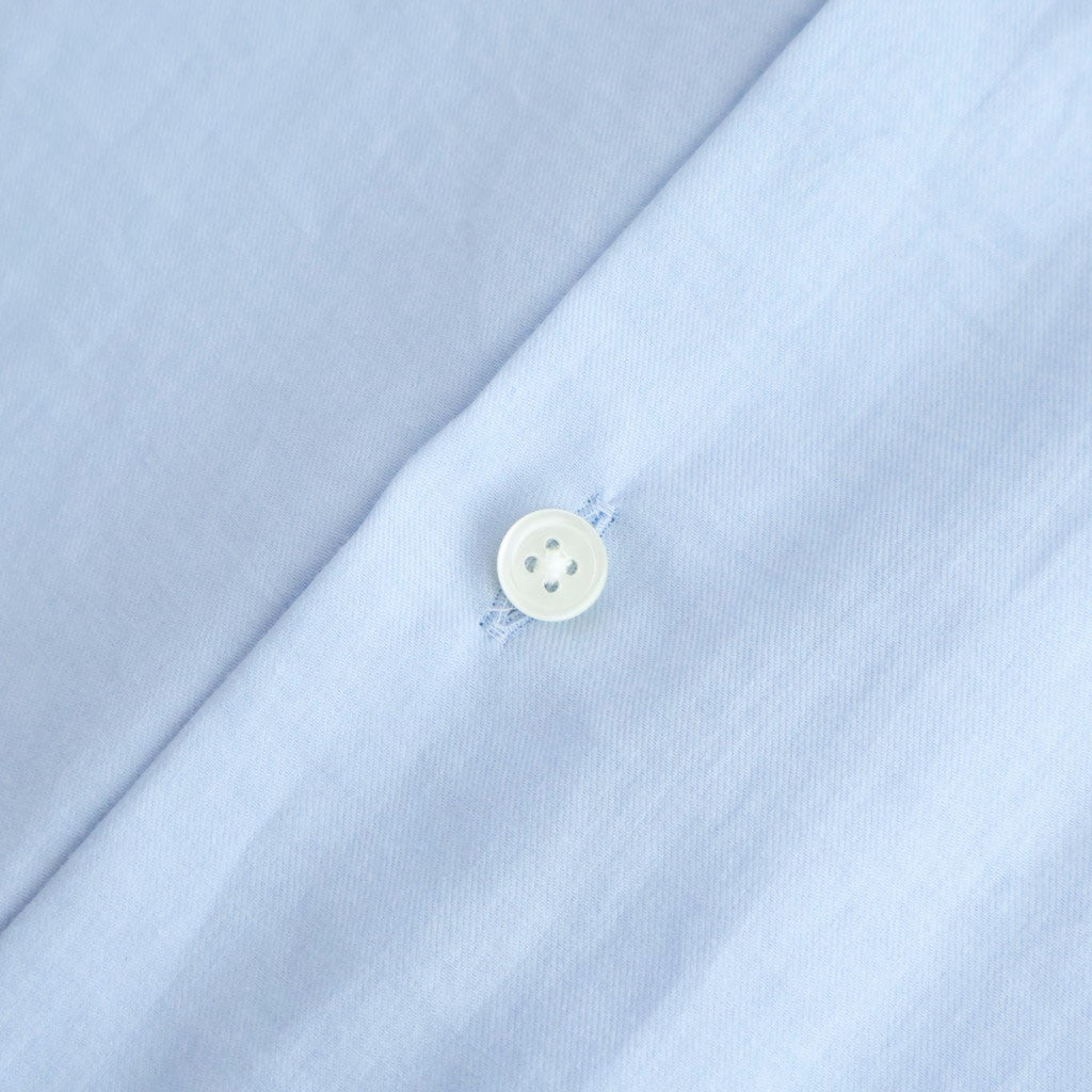 COTTON SILK OVERSIZED REGULAR COLLAR SHIRT #SAX [ST.1492]