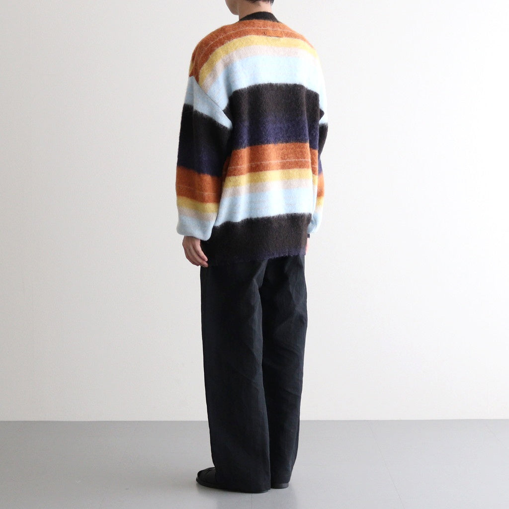COLOR COMBINATION MOHAIR CARDIGAN #MULTI STRIPES [ST.534-2]