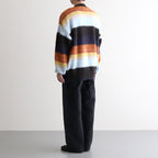 COLOR COMBINATION MOHAIR CARDIGAN #MULTI STRIPES [ST.534-2]