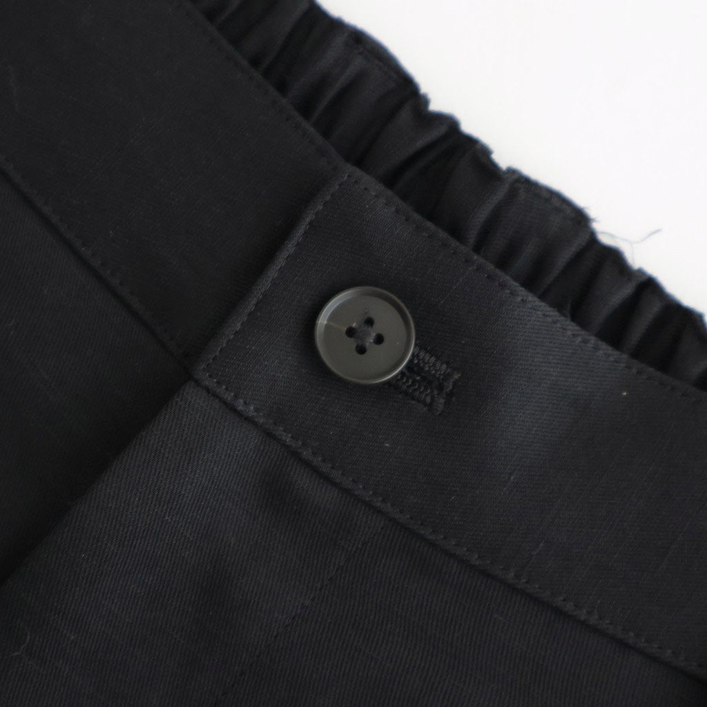 VIS/LI BRIGHT TWILL WIDE EASY TROUSERS #BLACK [ST.1466]