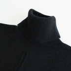 WOOL/ALPACA KNIT LOOSE TURTLE NECK PO #BLACK [ST.1295]