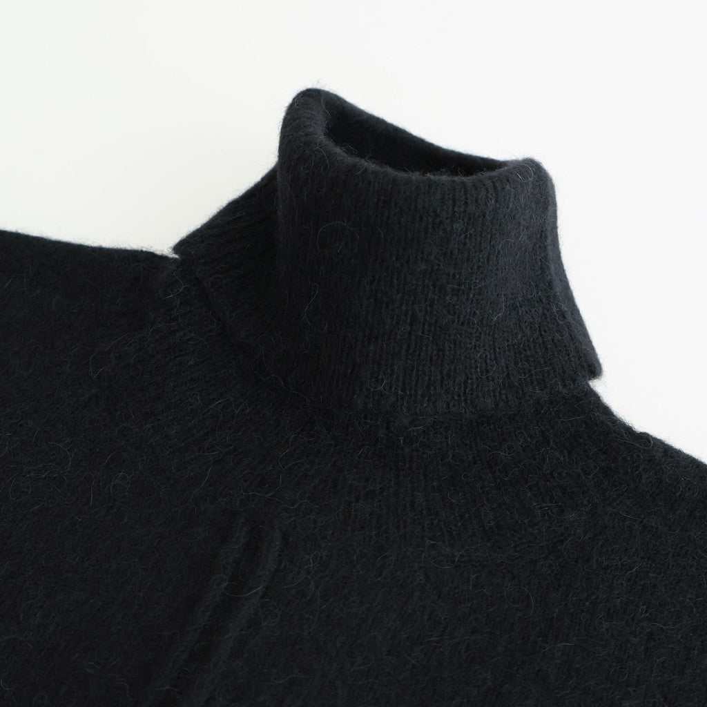 WOOL/ALPACA KNIT LOOSE TURTLE NECK PO #BLACK [ST.1295]