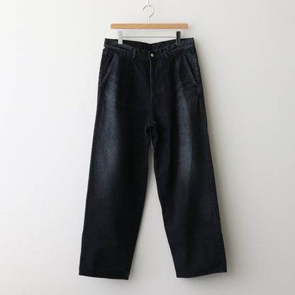 Selvage Denim Two Tuck Pants #BLACK DARK FADE [GU251-40188DB]