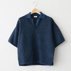 Diagonal Knit Skipper Shirt #NAVY [YK26SS01251S]