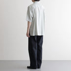 COTTON SILK VIERA LOOSE FIT HALF SLEEVE SHIRT #GREEN [BLAGLM0206]