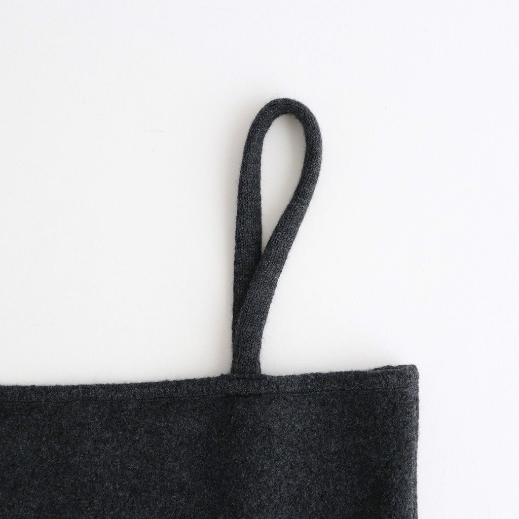 SMOOTH FULLED WOOL KNIT DRESS #CHARCOAL [A26AD03KS]