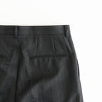 BLUEFACED WOOL TWO-TUCK SLACKS #CHARCOAL NAVY STRIPE [A26AP04BS]