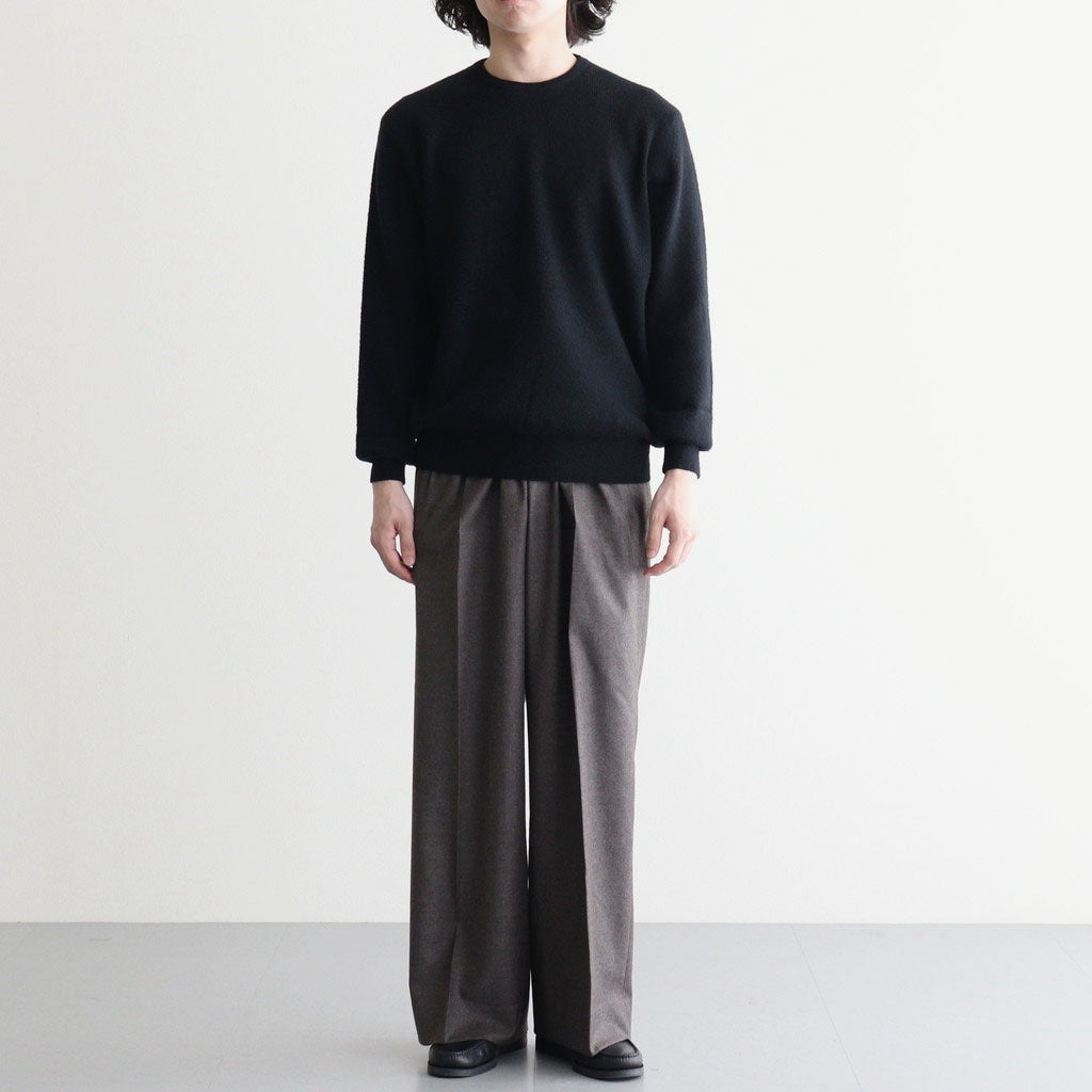 EXTRA FINE WOOL KNIT CREW NECK LS #BLACK [ST.1634]