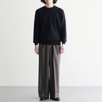 EXTRA FINE WOOL KNIT CREW NECK LS #BLACK [ST.1634]
