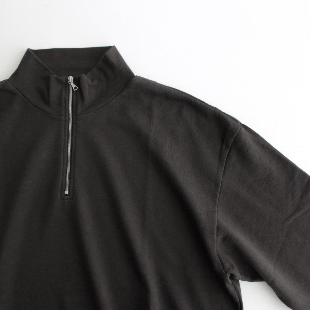 SUPER HIGH GAUGE SWEAT HALF ZIP P/O #DARK BROWN [A24AP03CU]