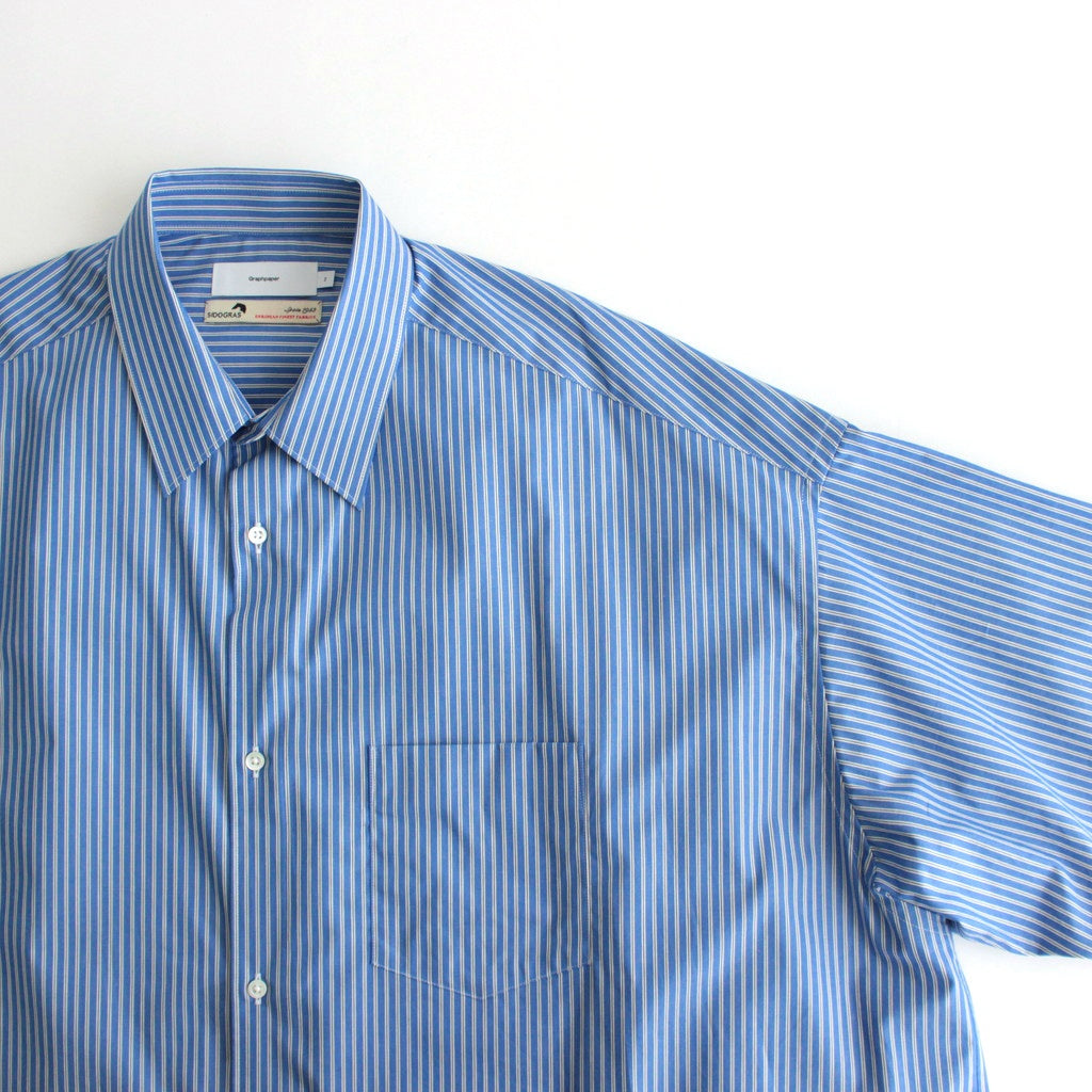 SIDOGRAS S/S Oversized Regular Collar Shirt #BLUE STRIPE [GM252-50012]