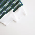 W's TECH DRAWSTRING MULTI BORDER L/S TEE #GREEN / BLUE [BE-34024L]