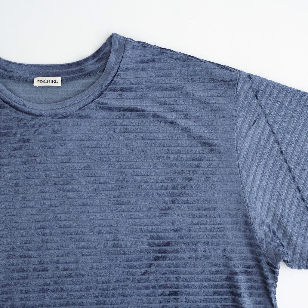 Velour Border Long Sleeve Tee #BLUE [I26SS-CUT13]