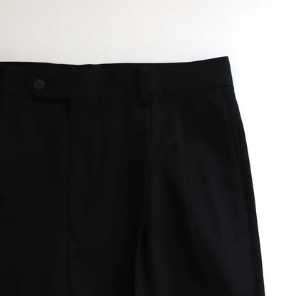 LIGHT WOOL MAX GABARDINE TWO-TUCK SLACKS #TOP BLACK [A25SP03MG]