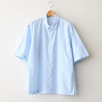 SHRINK COTTON LAWN OVERSIZED HALF SLEEVE SHIRT #SAX [BLAGLM0402]