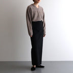 ROYAL CASHMERE FUR V-NECK SWEATER #TOP BEIGE [KRAGCW0910]