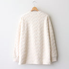 綿パイルジャカード格子柄トップス #OFF WHITE [HO-T013-051]