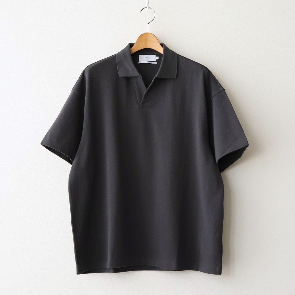 Cotton Pique Jersey S/S Skipper Polo #CHARCOAL [GU261-70416]