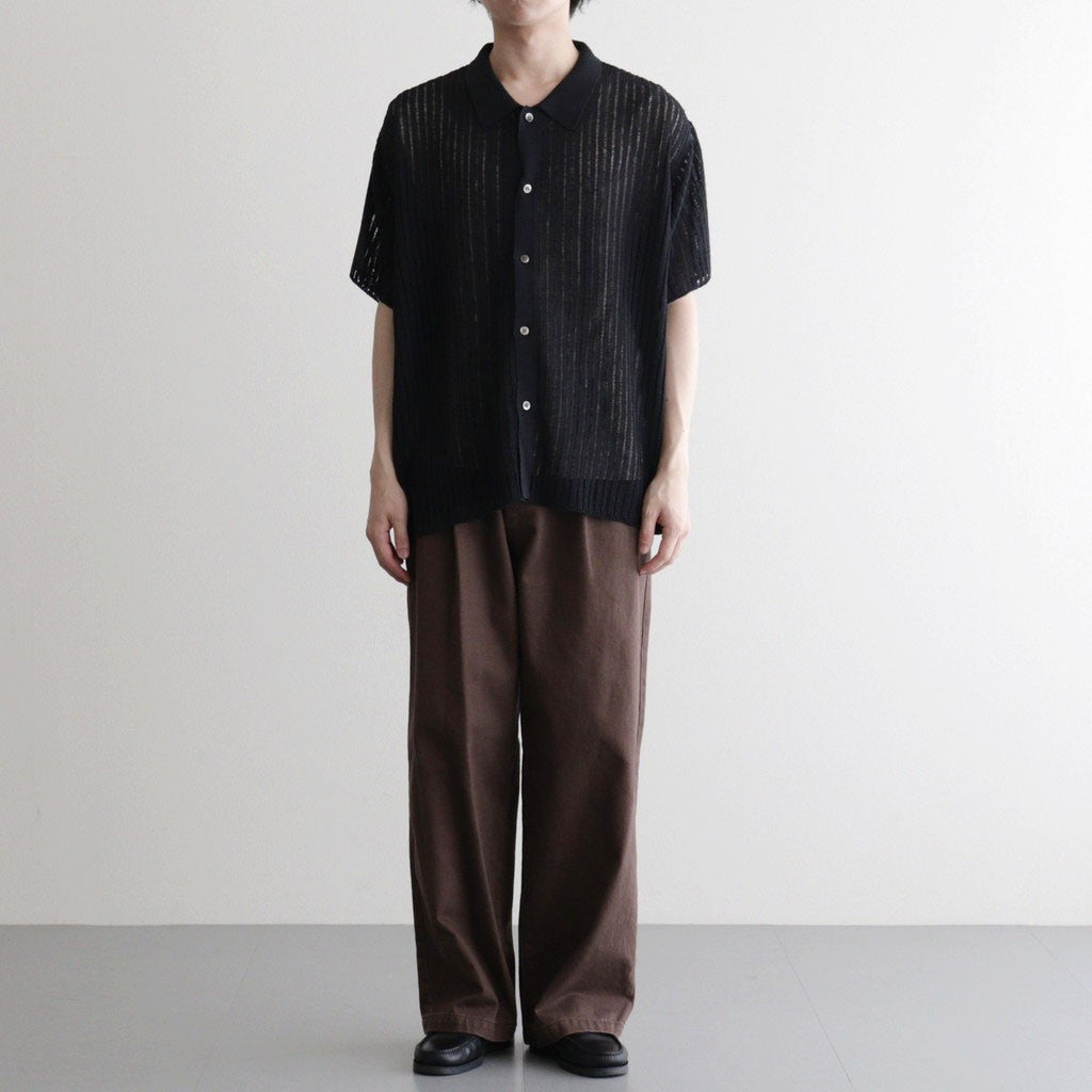 Rib Knit Sheer Shirt #BLACK [YK26SS01250S]
