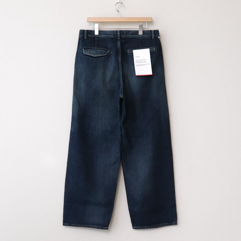 Selvage Denim Two Tuck Pants #INDIGO DARK FADE [GU251-40188DB]