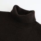 EXTRA FINE WOOL WARM KNIT TURTLE NECK LS #DARK BROWN [ST.1290]
