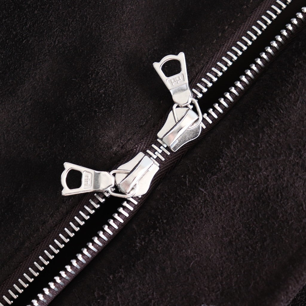 COW SUEDE ZIP SHORT JACKET #DARK BROWN [ST.1217]