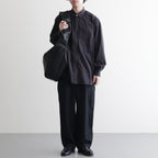 SHIRRING HANDLE LEATHER SHOULDER BAG #BLACK [ST.1509]