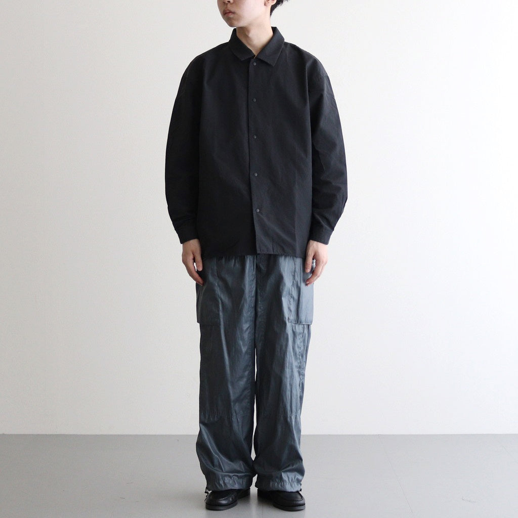 LEATHER LIKE POLYESTER CARGO PANTS #DUSTY GREEN [YK24SS0638P