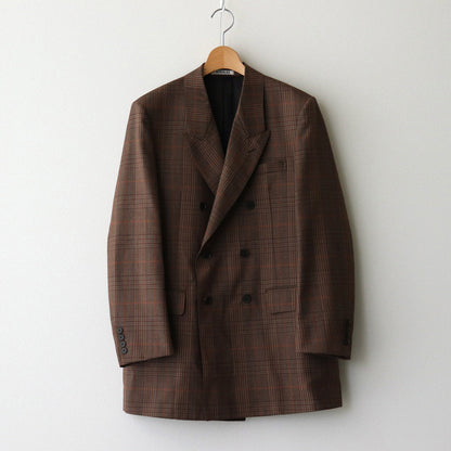 BLUEFACED WOOL CHECK DOUBLE-BREASTED JACKET #BROWN CHECK [A24AJ03CB]