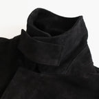 COW SUEDE ZIP SHORT JACKET #BLACK [ST.1217]