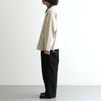 COTTON CANVAS LEATHER COLLAR WORK JACKET #BEIGE [FSC263-30032]