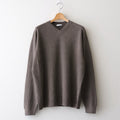 LINEN SHORT FUR V-NECK SWEATER #CHARCOAL GRAY [KRAGLM0120]