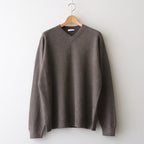 LINEN SHORT FUR V-NECK SWEATER #CHARCOAL GRAY [KRAGLM0120]