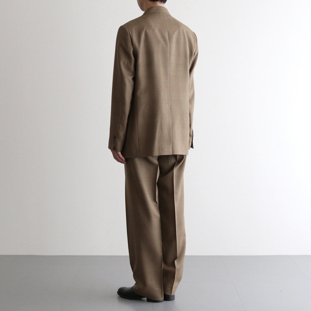 BLUEFACED WOOL TWO-TUCK SLACKS #BROWN CHECK [A25SP02BA]