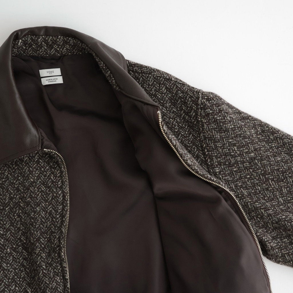 Herringborn Tweed Zip Blouson #Brown [YK26FW01314B]