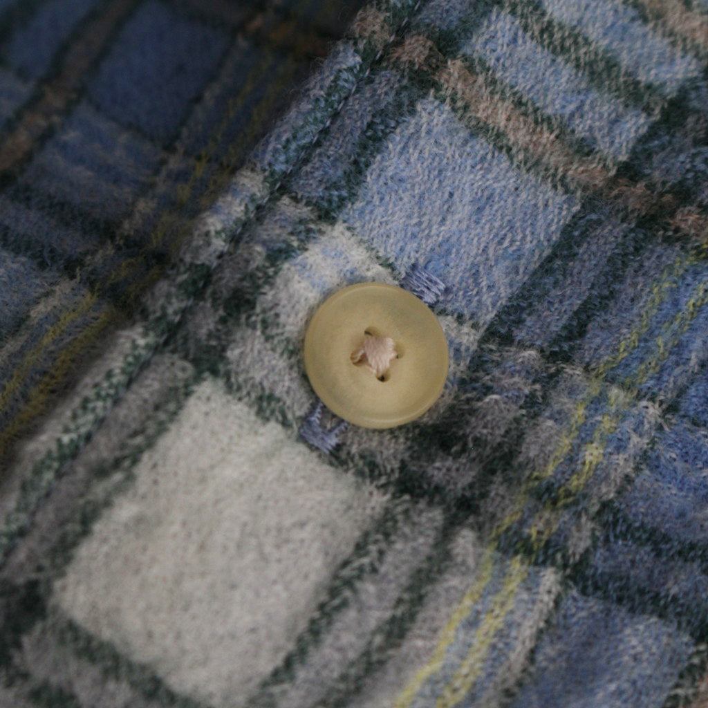 AIRY WOOL CHECK SHIRT #BLUE CHECK [A24AS01WN]