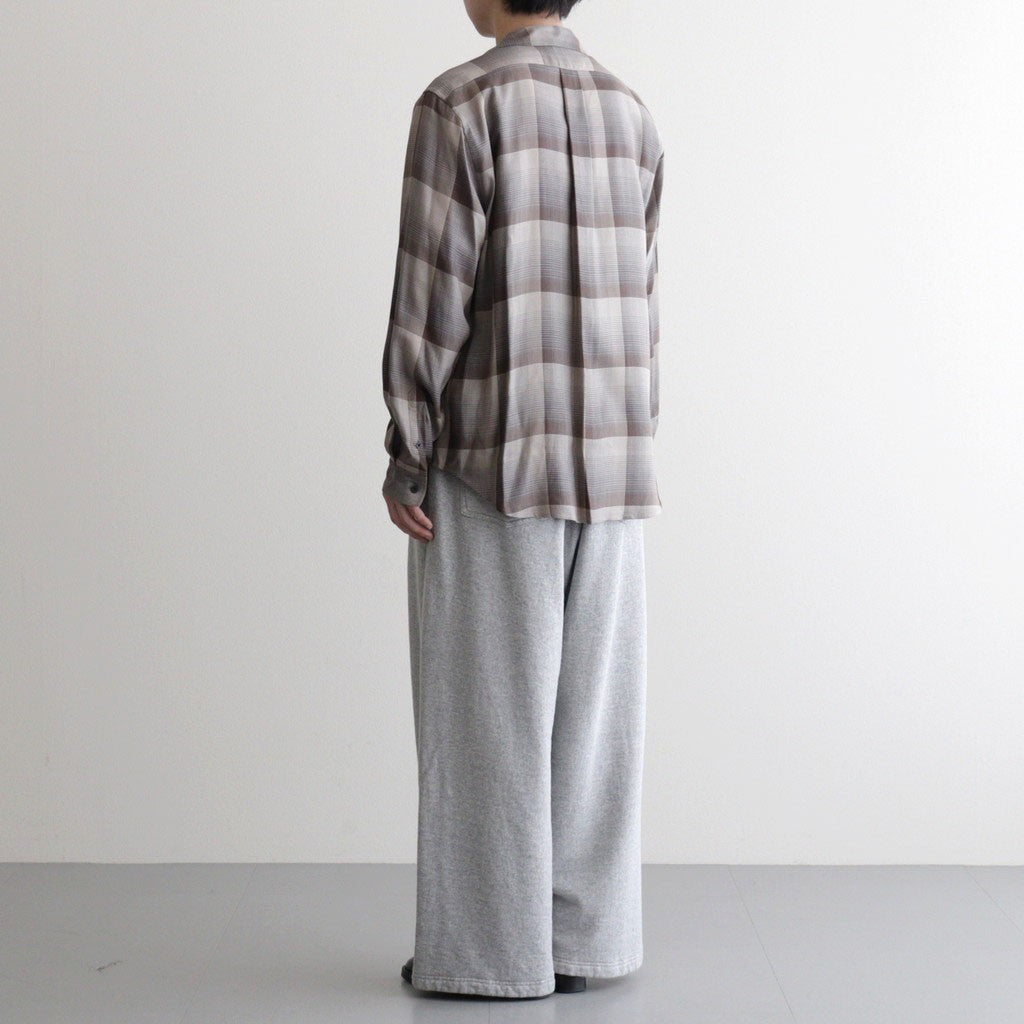 OMBRE OPEN COLLAR SHIRT #ECRU X GRAY [26440501]