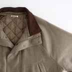 WOOL FULLING FLANNEL PADDED OVER BLOUSON #TOP BROWN [A25AB02CF]