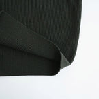 SUPER FINE WOOL RIB KNIT V-NECK P/O #TOP DARK OLIVE [A26AV03RK]