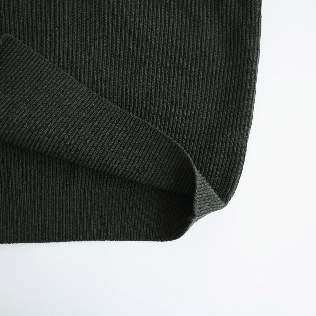 SUPER FINE WOOL RIB KNIT V-NECK P/O #TOP DARK OLIVE [A26AV03RK]