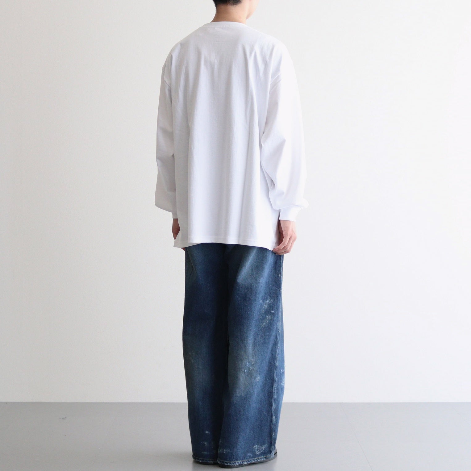L/S Oversized Tee #WHITE [GU253-70113B]