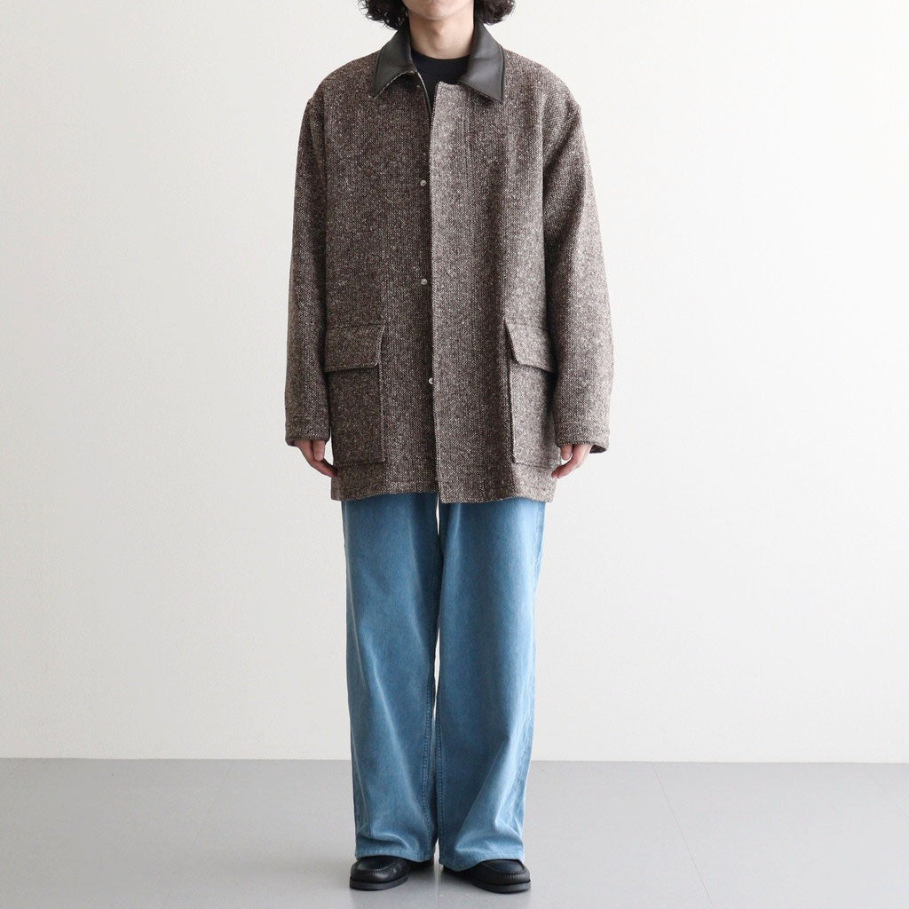HOMESPUN TWEED ZIP BLOUSON #MIX BROWN [A26AB01HT]