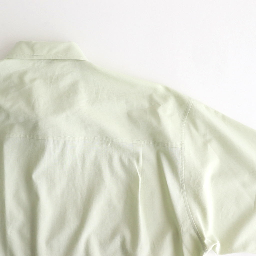 WASHED FINX TWILL BIG HALF SLEEVED SHIRT #LIGHT GREEN [A25SS03TN]