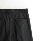 WOOL TROPICAL 3PLEATED WIDE-LEG TROUSERS #CARBON BLACK [YK25SS0898P]