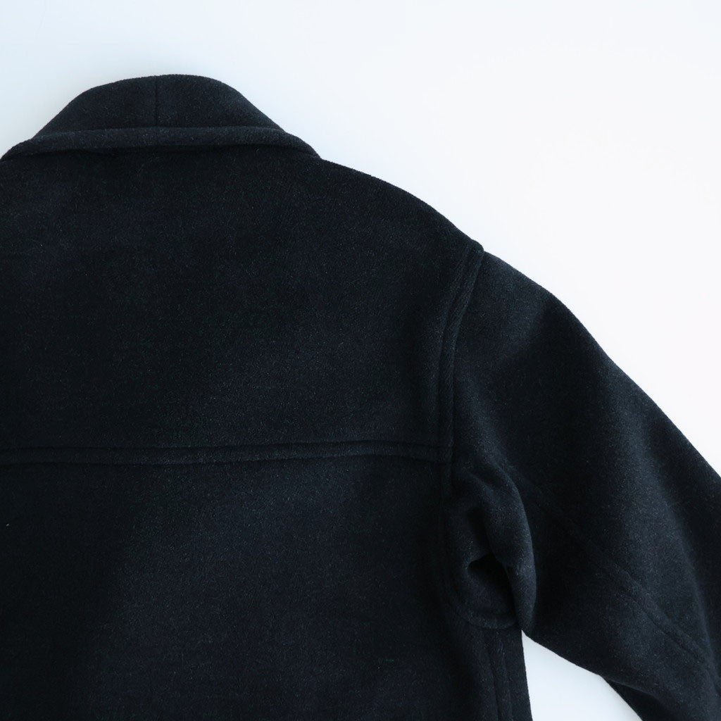 WOOL HERRINGBONE SHAWL COLLAR COAT #DARK CHARCOAL [A26AC02WH]