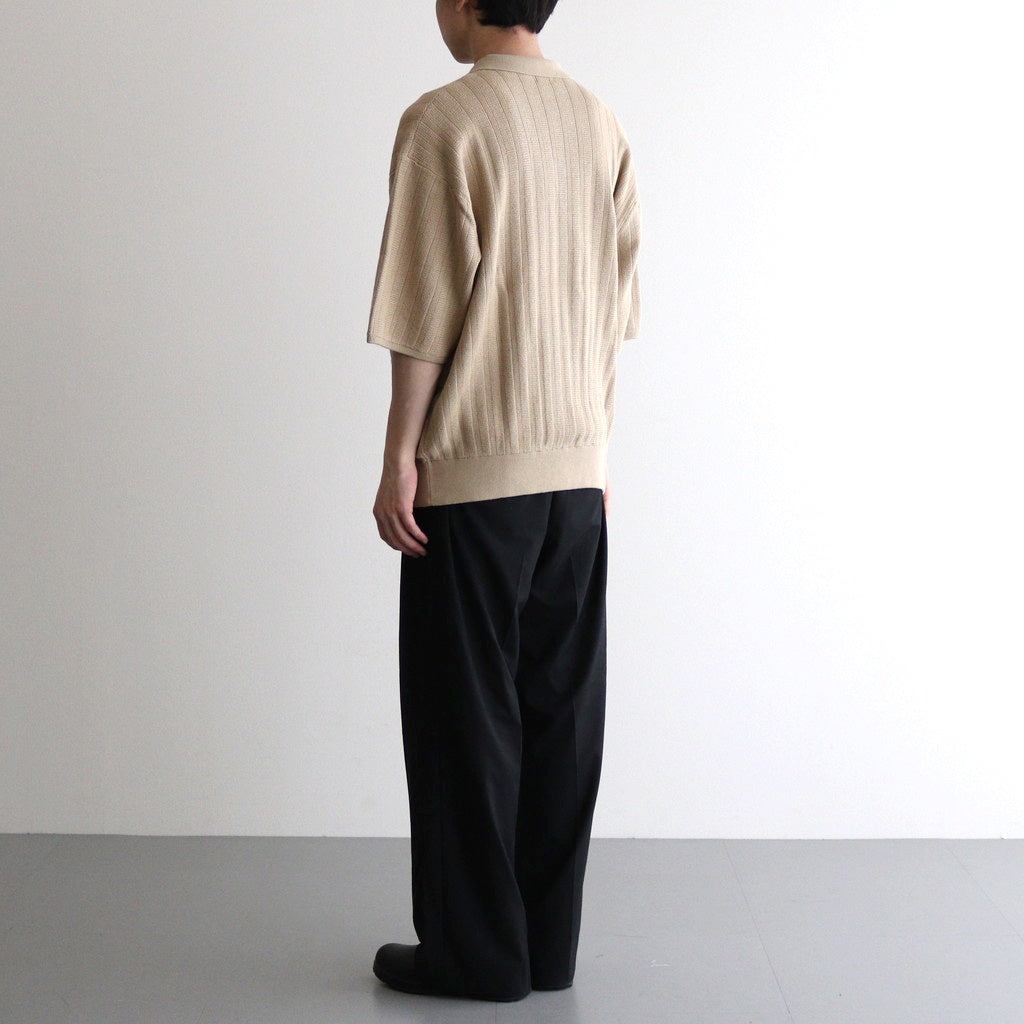 Rib Pattern Half Zip Polo #Beige [2501-012] – ciacura