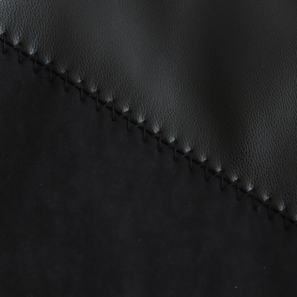 合皮MIXジップブルゾン #BLACK [HP-J011-051]