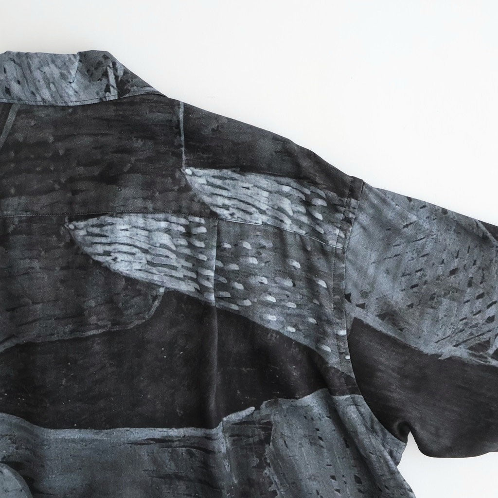 Printed Tencell Open Collar Shirt #BLACK [YK26SS01284SH]